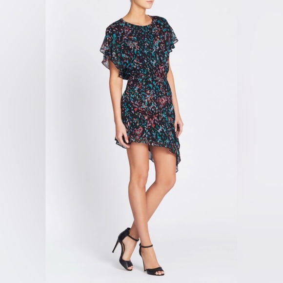 IRO Dresses & Skirts - IRO Blame Floral Asymmetrical Flutter Sleeve Dress